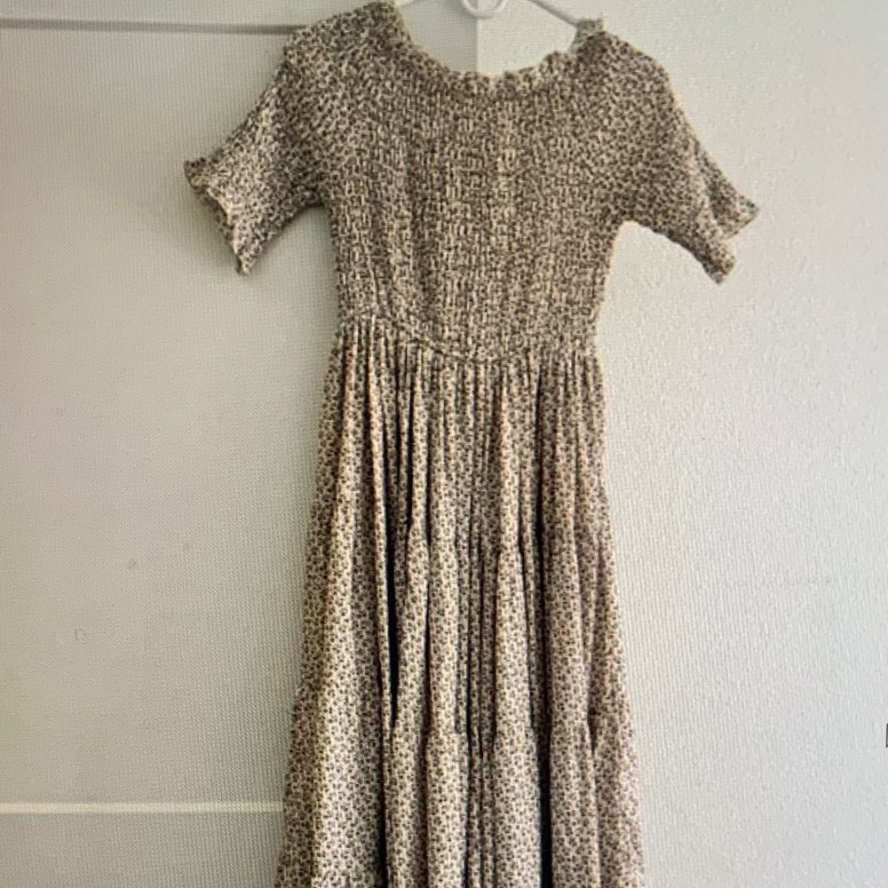 Orange Creek Cream and Brown Midi Dress